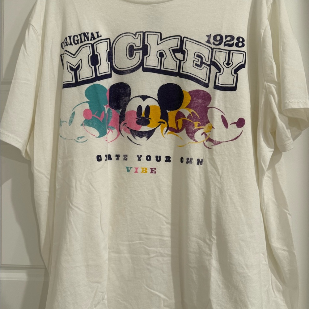 Disney White T-Shirt with Colorful Mickey Design